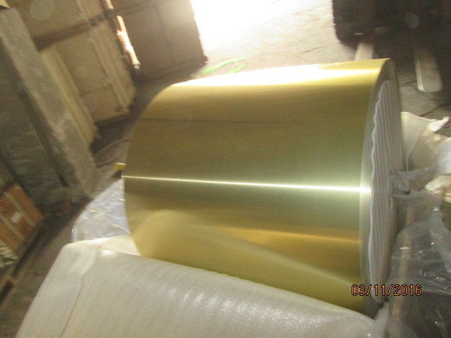 a liga 8011, cola Epoxy do ouro da têmpera H22 revestiu a folha de alumínio do condicionador de ar para o estoque da aleta na bobina do permutador de calor