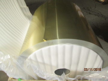 Golden Epoxy Coated Aluminium Fin Strip For Air Conditioner 0.115mm Different Width